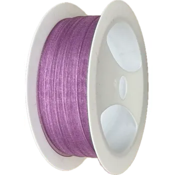 Stuha Stuha organzová Beauty Organdy – Lavender Bloom levandulová 7mm x 5m (4,-Kč/m) (Levandulová organzová stuha, 7mm široká, průsvitná, oboustranná, okraje zpevněné tkaním)