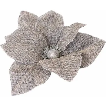 Velikonoční dekorace DECOLED Dekorace umělý květ šedý 20,5 × 17 cm, příze