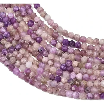 Čaroit fasetovaný, 3-3,5 mm, půlšňůra 19 cm