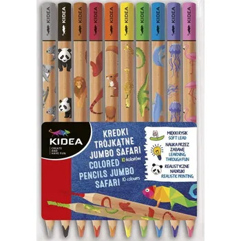 Pastelka Kidea Jumbo Safari 10barevné Pastelky