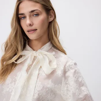 Dámské tričko Reserved - Halenka s vysokým podílem modalu - krémová - TX708-01X - TX708-01X-M