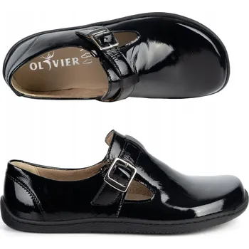 Dámské tenisky Dámské barefoot kožené boty ROSA zero drop s páskem černé lakované 42