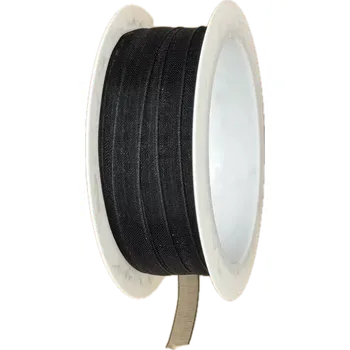 Stuha Stuha organzová Beauty Organdy – Black černá 7mm x 5m (4,-Kč/m) (černá organzová stuha, 7mm široká, průsvitná, oboustranná, okraje zpevněné tkaním)