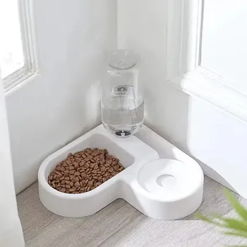 miska pro kočku Automatická rohová miska pro psy a kočky s dávkovačem vody – Love Pet Bowl