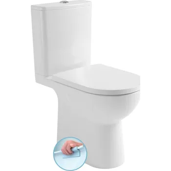 Klozet Aqualine TALAMO WC kombi, Rimless, spodní/zadní odpad, bílá - PB107WR