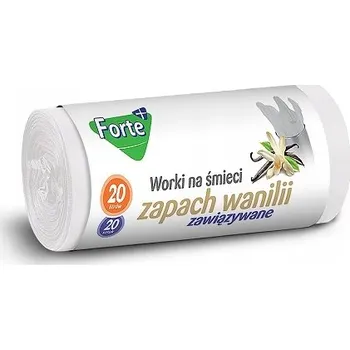 Pytle na odpadky Pytle na odpadky Forte se stahovací šňůrkou, vonné, do koupelny, vanilka, 20 l - 20 ks