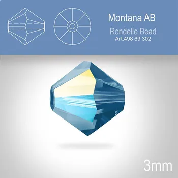 Korálek PRECIOSA Bicone (sluníčko) velikost 3mm. Barva MONTANA Aurore Boreale. Balení 40ks