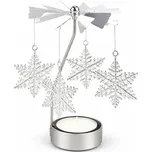 DECOLED Andělské zvonění, 8 × 13 cm, vločky, stříbrné