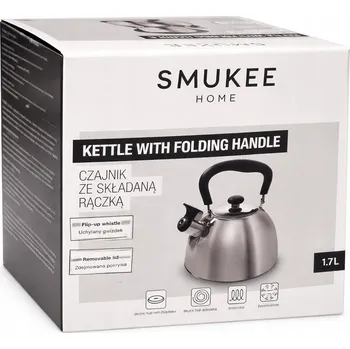 Rychlovarná konvice Konvice tradiční Smukee 1,7 l stříbrná, plynová, indukční píšťalka