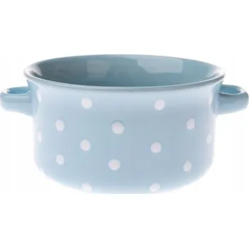 Miska s oušky modrá bílé tečky miska