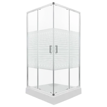 Novoterm Čtvercový sprchový kout NV-Madera STR 80x80 chrom/transparent + vanička