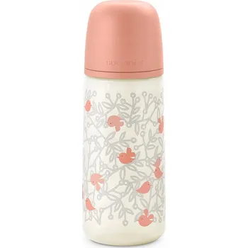 SUAVINEX BIRDIES láhev - 1x kojenecká plastová láhev, physiologický průtok