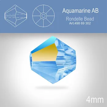 Dětské zboží PRECIOSA Bicone MC BEAD (sluníčko) velikost 4mm. Barva AQUAMARINE Aurore Boreale. Balení 30ks .
