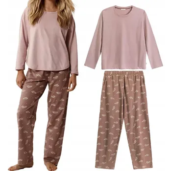 Dámské pyžamo ATLANTIC bavlněné dámské pyžamo DLOUHÉ, model NLP 501 *L* ros/rozc1