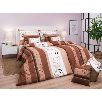 Bavlněné prodloužené povlečení 140x220, 70x90 KOMFORT Slezsko nugát