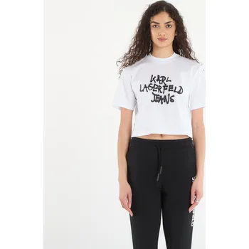 Dámské tričko Tričko Karl Lagerfeld Jeans Reg Cropped Graffiti Tee White L