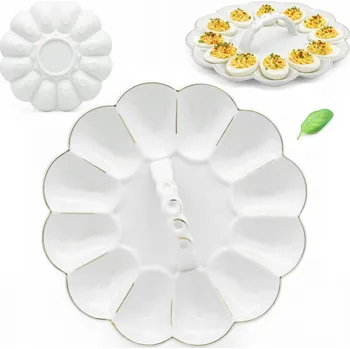 Talíř TALÍŘ na vajíčka porcelánový S UCHEM podnos miska