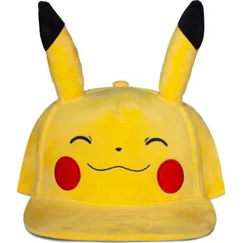 Kšiltovka Snapback čepice - kšiltovka s ušima Pokémon: Usmívající se Pikachu (nastavitelná)