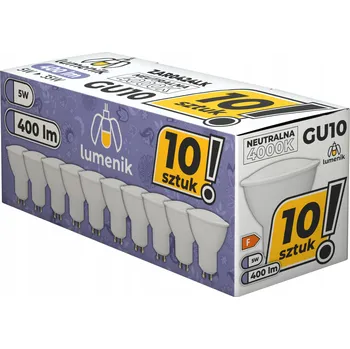 Žárovka 10x LED žárovka GU10 5W 400lm = 35W CCD Nebliká 4000K LUMENIK PREMIUM