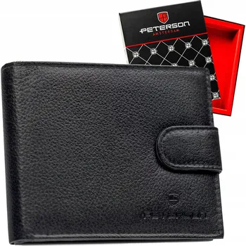 Peněženka Peterson pánská peněženka z pravé kůže černá - muž
