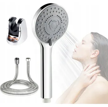 Sprchový set SPRCHOVÝ SET 3V1 NEREZOVÁ OCEL HADICE 1,5 M DRŽÁK DOMU HOTELU