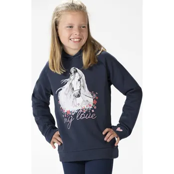 Dívčí mikina HKM VÝPRODEJ: Mikina Horse Spirit HKM, dětská, vel. 146-152, dark blue