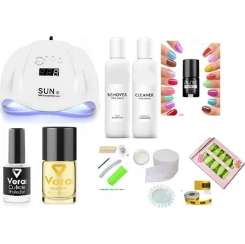 Sada na hybridní manikúru Lampa 48W 10x Lak Pure Nails + Příslušenství