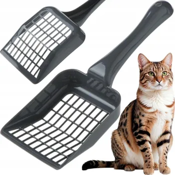 Toaleta pro kočku LOPATKA LOPATKA NA STELIVO TOALETA PRO KOČKY NA EXKREMENTY ČERNÁ SILNÁ VELKÁ XXL