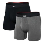 Set pánských boxerek Saxx Vibe Xtra Boxer Brief Fly 2Pk Black/Dark Grey Heather L
