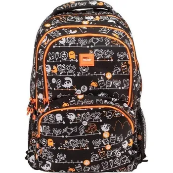 Školní batoh Školní batoh Milan s více přihrádkami, černý, 25 l