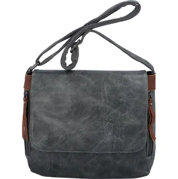 Kabelka Praktická dámská taška na rameno s klopou Luciano, šedá