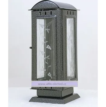 Smuteční dekorace Svítilna na postavení - oblá střecha - starostříbro