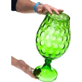 Váza Egermann, Nový Bor Váza na noze 40 cm - EGERMANN - positive green