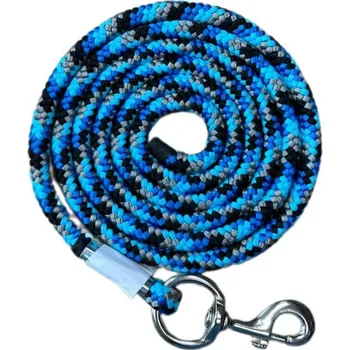 Sport Vodítko KENTAUR pletené s niklovou karabinou, multicolor/modrá