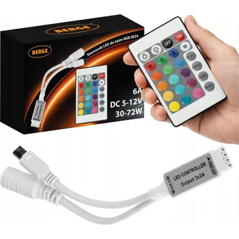 Příslušenství pro LED osvětlení Dálkové ovládání LED pro RGB pásky, vícebarevný infračervený ovladač 72W