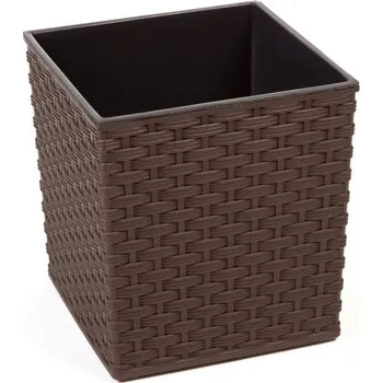 Obal na květináč Obal na květník JUKA RATTAN plastový 40x40x41cm, hnědá