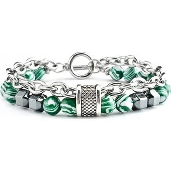 Náramek Náramek Gabor - Zelená/Bílá KP-34292