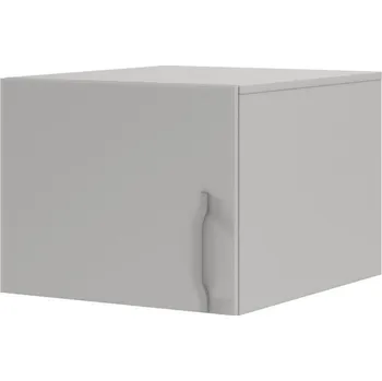 Šatní skříň BRN5 1D Nástavec na skříň, kolekce BRAGA- platinová šedá, kovové úchyty, 50 x 40 x 60,5 cm