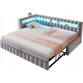 Postel Jednolůžková dřevěná postel Arhatreya 90x200 cm šedá