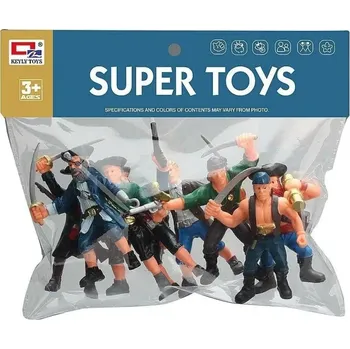 Figurka _Ostatní 1_ Piráti se zbraněmi plastové akční figurky 9cm set 8ks v sáčku