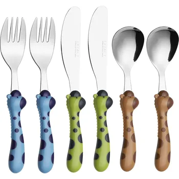 Příbor Exzact Sada příborů pro děti 6 kusů Nerezová Ocel Žirafa Vhodné do myčky