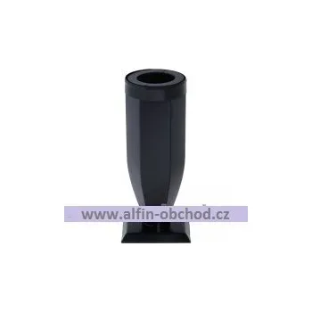 Smuteční dekorace Váza na postavení zaoblená s kroužkem černá