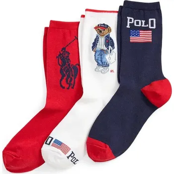Ponožky Polo Ralph Lauren 3-pack 455P10258 bílá 00X, vel. ONE SIZE