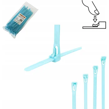 Organizace kabelů Stahovací Pásky opakovaně použitelné Montážní pásky Modré Silné 4,8 x 200 mm 100 ks