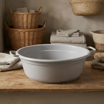 Koš na prádlo Oválná vana KEEEPER ALVA 60 l 75 cm městská šedá