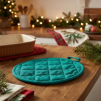 Chňapka Bavlněná kuchyňská chňapka ALTOM DESIGN ŚWIĄTECZNA GIRLANDA 18 cm zelená