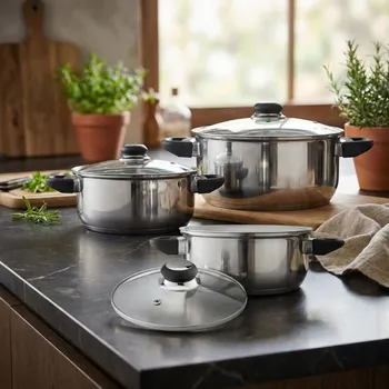 Sada nádobí Sada nerezových hrnců s poklicemi ALTOM DESIGN EMILIO 16/18/20 cm 6 ks