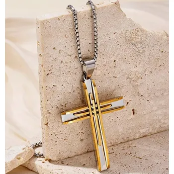 Náhrdelník Náhrdelník Sapid Cross - Zlatá/Stříbrná KP-34103