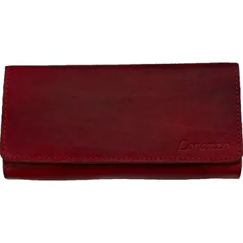 Peněženka Loranzo Dámská dlouhá kožená peněženka Loramzo 439 z pravé kůže – červená / černá Barva: Červená