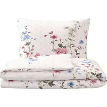 Povlečení Kvalitex Ložní bavlněné povlečení LOUKA růžová 1+2, 240x200, 70x90cm